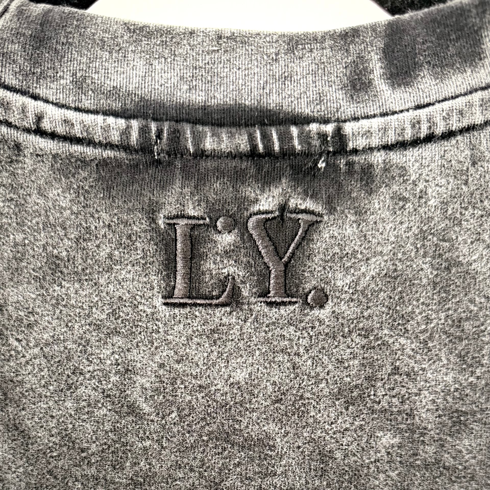Tonal L.Y. embroidery on heather grey